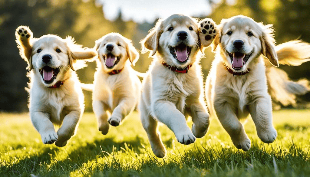 Puppies running